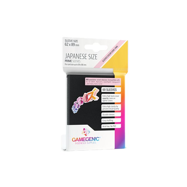 Gamegenic: 62x89 mm PRIME Japanese Sized Sleeves Black (60)